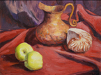 CopperPitcher& Amnonite Still Life Oil painting by Jeff Potter AVAILABLE