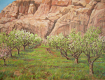 Apple and Peach Orchard in Bloom, Capitol Reef NP oil by Jeff Potter AVAILABLE
