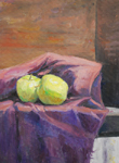 Two Green Apples oil by Jeff Potter AVAILABLE