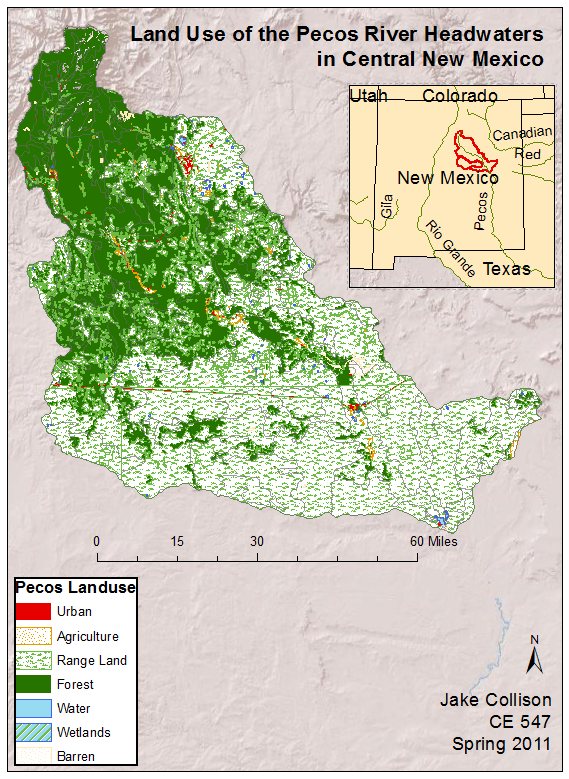 Map 2: Land use of the Pecos RiverHeadwaters, located in central NM